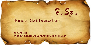 Hencz Szilveszter névjegykártya