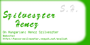 szilveszter hencz business card